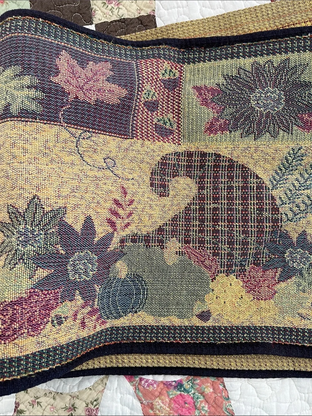 Harvest Cornucopia Table Runner in Fall Colors